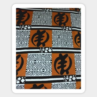 African Print Fabric Ghanaian Gye Nyame Symbol Sticker